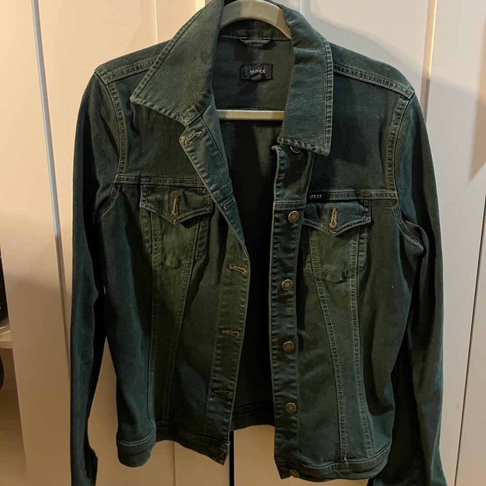 Vintage Italian forest green denim jacket